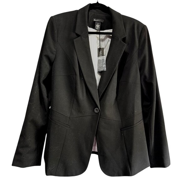Lane Bryant Womens Size 18 Black Tailored Stretch Blazer Polyester Rayon - Picture 1 of 6